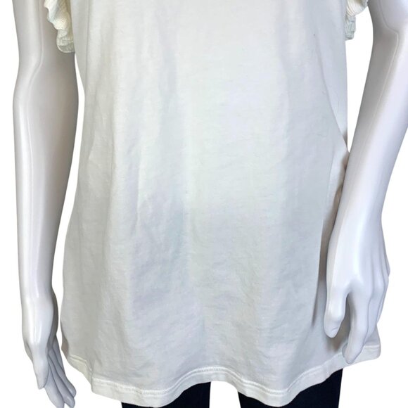 Cabi Women Topspin Top Black White Ruffle Sleeveless Stretch Knit #5199 Size S - Picture 5 of 12